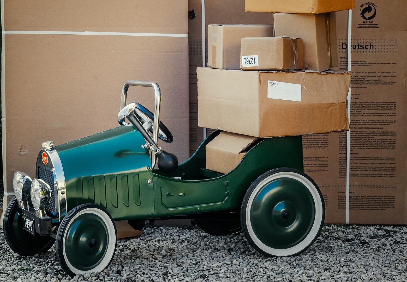 Child's Model-T Pedal Car with packages